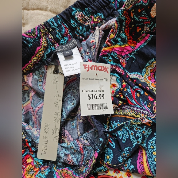 Rose & Thyme Paisley Culottes Pants XL - Picture 2 of 7